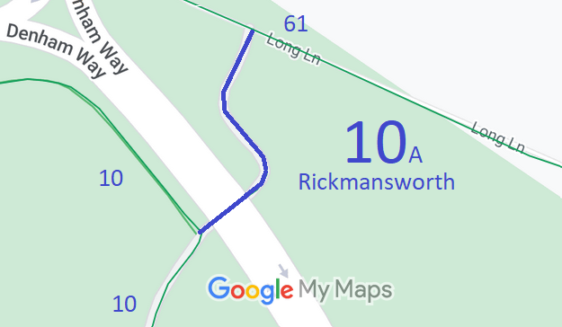 Map showing recorded Rickmansworth paths