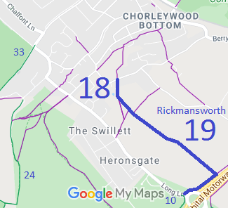 Map showing Rickmansworth 18 and 19