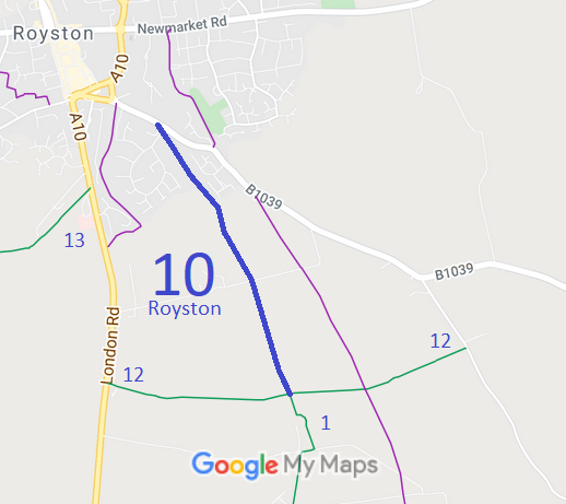Map showing Royston 10