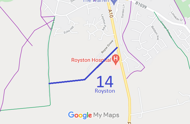 Map showing Royston 14