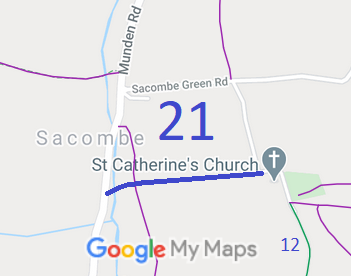 Map showing Sacombe 21