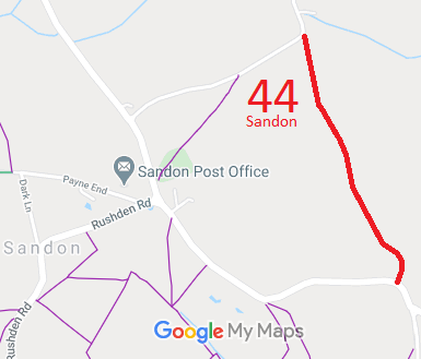 Map showing Sandon 44