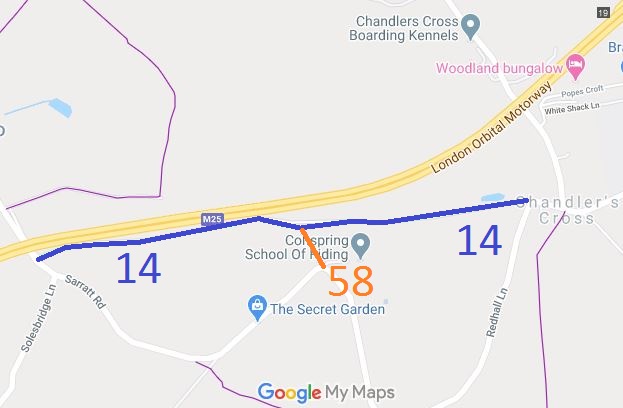 Map showing Sarratt 14