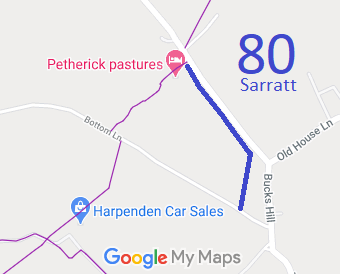 Map showing Sarratt 80 The Memorial Track