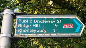 Shenley 21 sign at Bell Lane