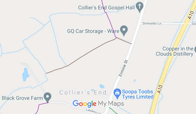 Map showing recorded Standon paths