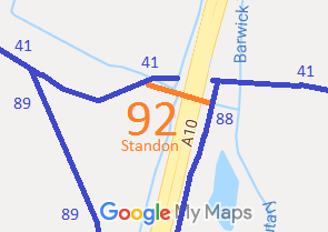 Map showing Standon92 A10 underpass