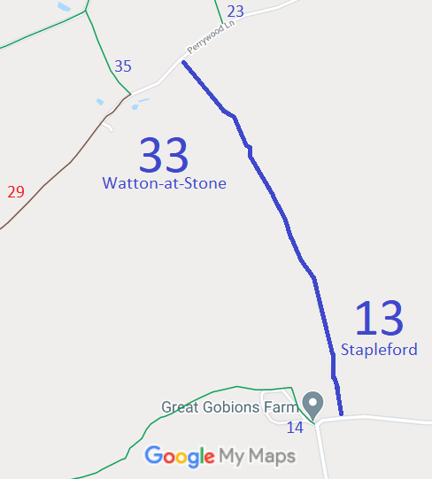 Map showing Stapleford 13
