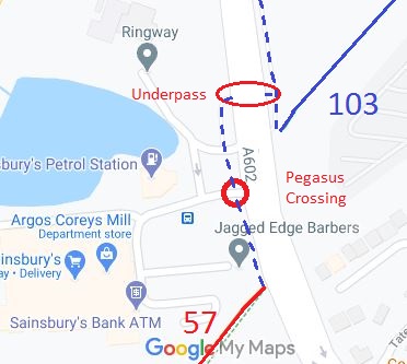 Map showing Pegasus Crossing in Stevenage
