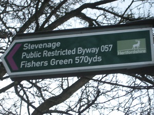 Stevenage 57 sign, Hitchin Road