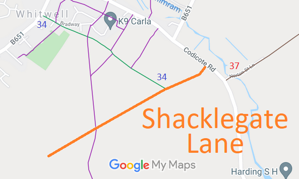 Map showing recorded St Paul's Walden paths