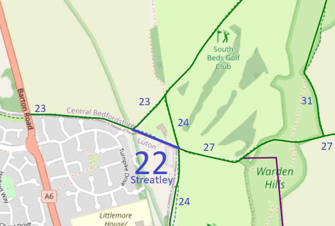 Map showing recorded paths