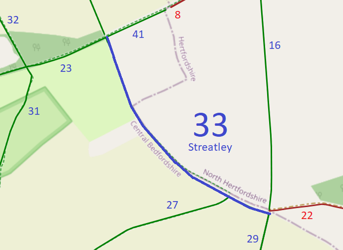 Map showing recorded paths