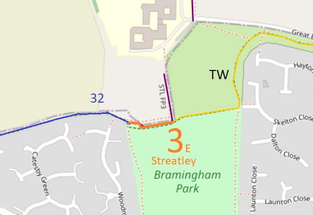 Map showing recorded paths