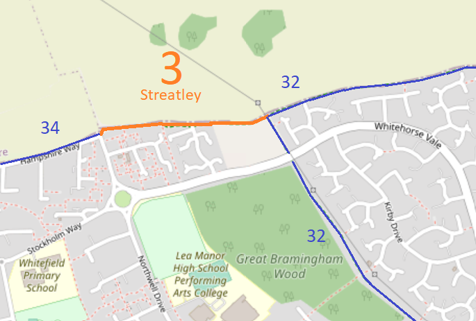 Map showing recorded paths