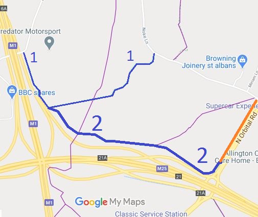 Map showing St Stephen 2 bridleway