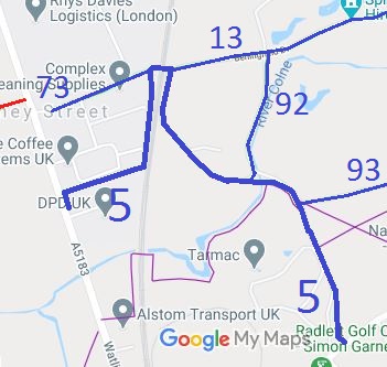 Map showing St Stephen 5 bridleway