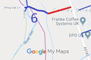 Map showing St Stephen 6 bridleway