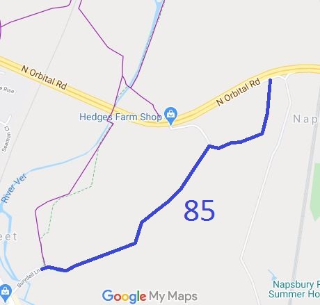 Map showing St Stephen 85 bridleway