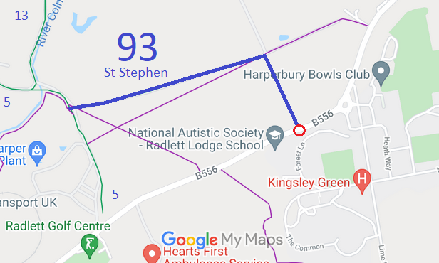 Map showing recorded St Stephen paths