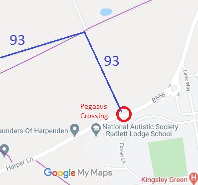 Map showing Pegasus Crossing in Harper Lane, St Stephen