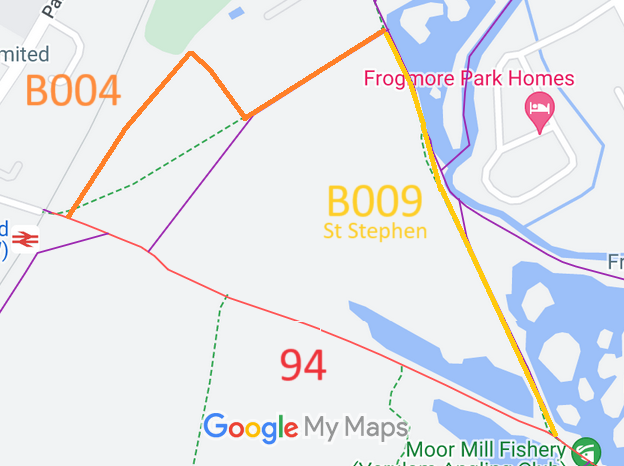 Map showing recorded St Stephen paths