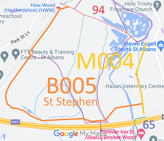 Map showing recorded St Stephen paths