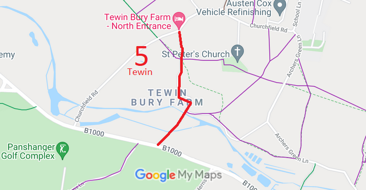 Map showing Tewin 5