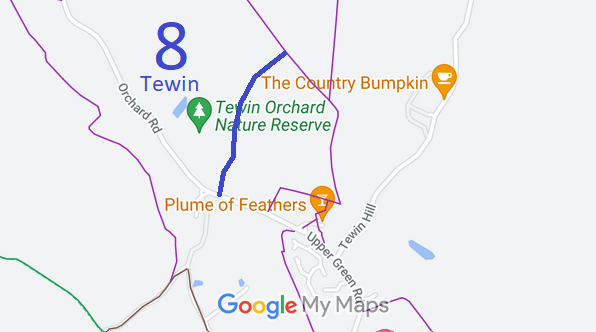Map showing Tewin 8