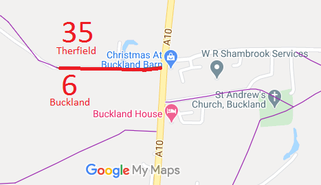Map showing Buckland 6 Byway