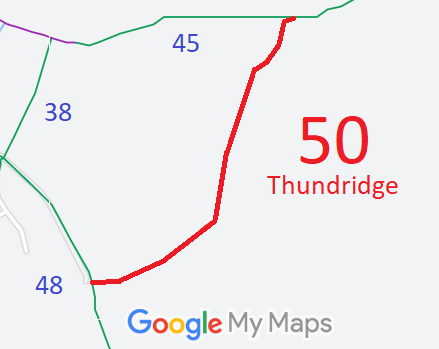 Map showing recorded Thundridge paths