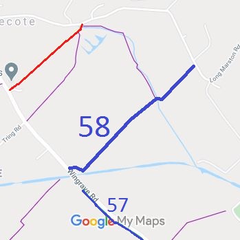 Map showing Tring Rural 58 BW