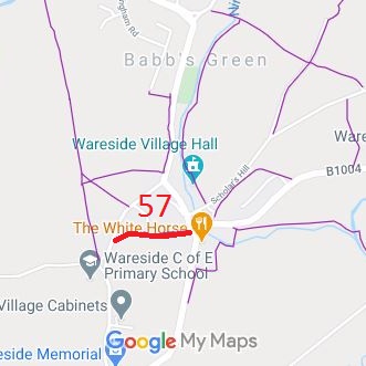 Map showing recorded Wareside paths