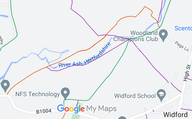 Map showing recorded Parish paths