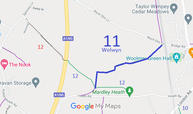 Map showing Welwyn 11