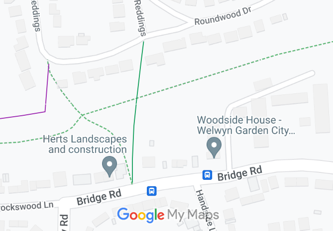 Map showing recorded Welwyn Garden City paths