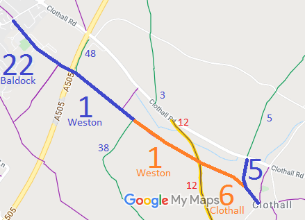 Map showing Weston 1