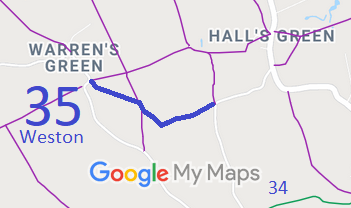 Map showing Weston 35