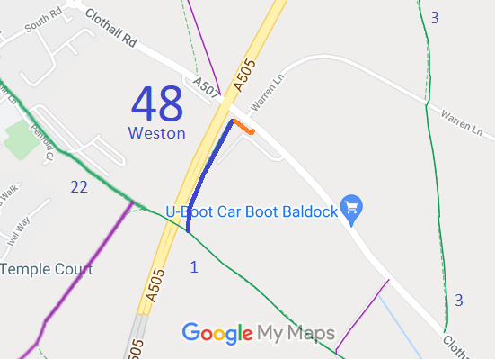 Map showing Weston 48