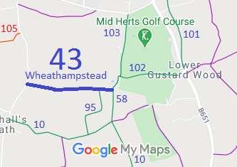 Map showing Wheathampstead 43 bridleway