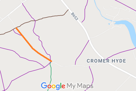 Map showing recorded Wheathampstead paths