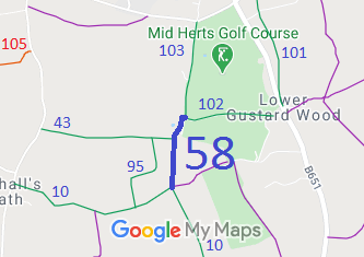 Map showing Wheathampstead 58 bridleway