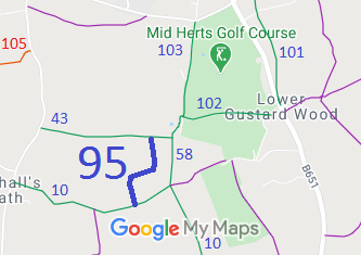 Map showing Wheathampstead 95 bridleway