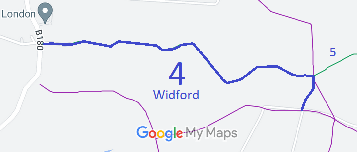 Map showing recorded Widford paths