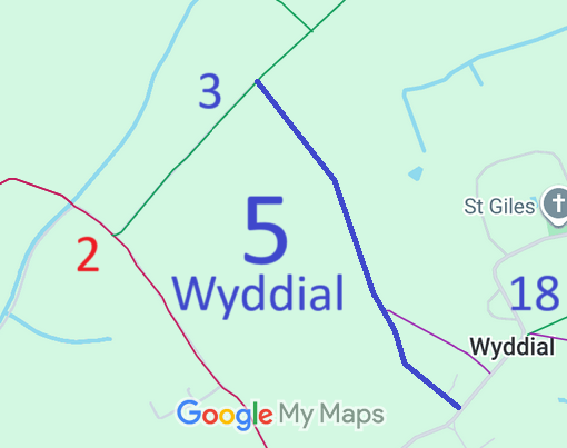 Map showing Wyddial 5